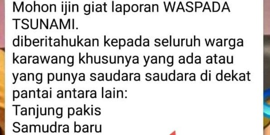 Ada Isu Pantai Utara Siaga Tsunami Via Pesan Berantai, Polisi Nyatakan Hoaks