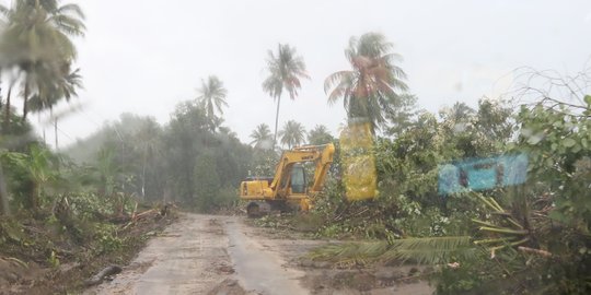 Pascadihantam Tsunami, Jalanan ke Ujung Kulon Dipenuhi Pepohonan dan Lumpur