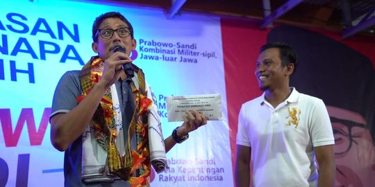 Sandiaga Dapat Sumbangan Dana Kampanye Rp 8 juta dari Caleg Golkar Kabupaten Sinjai