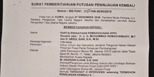 PK Djan Faridz Ditolak, Humphrey Sebut Bukti Konflik PPP Harus Diselesaikan Internal