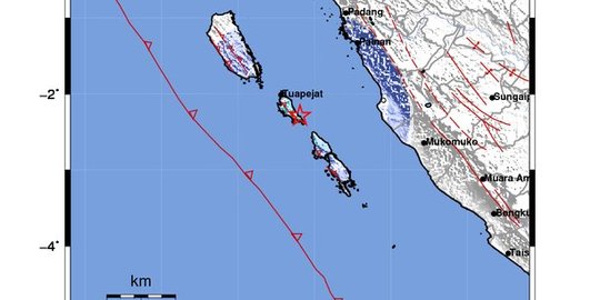 Mentawai Diguncang Gempa 4,7 Magnitudo