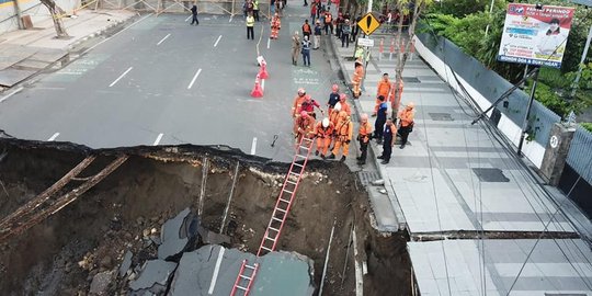 Polisi Tetapkan Satu Tersangka Kasus Amblesnya Jalan Gubeng Surabaya