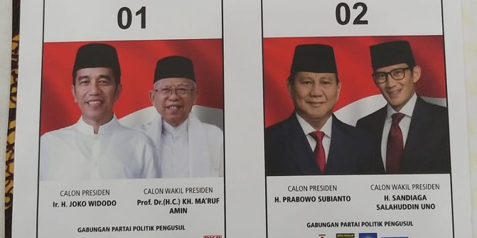 Ini Alasan Prabowo-Sandi Pakai Jas, Peci dan Gelar Haji di Surat Suara