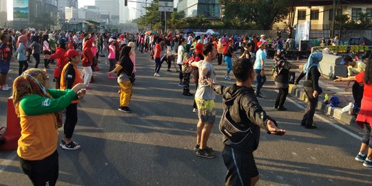 Awal Tahun 2019, Peserta Car Free Day di Thamrin Senam 'Aku Rapopo'