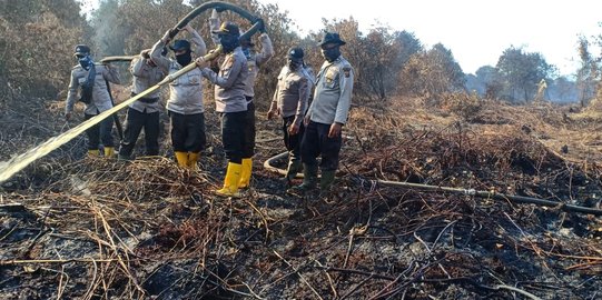 Antisipasi Kebakaran Susulan, Polisi Siaga di Hutan Rokan Hilir Meski Api Padam