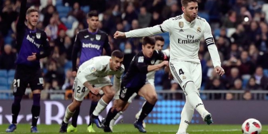 Real Madrid vs Leganes: Sergio Ramos Cetak Gol Ke-100