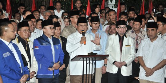 Pidato Kebangsaan Prabowo, Seluruh Ketum Parpol Koalisi Hadir