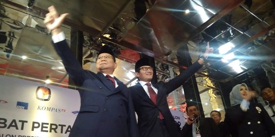 Guyonan Sandi ke Prabowo Sebelum Debat Pilpres: Saya Lari, Beliau Naik Kuda