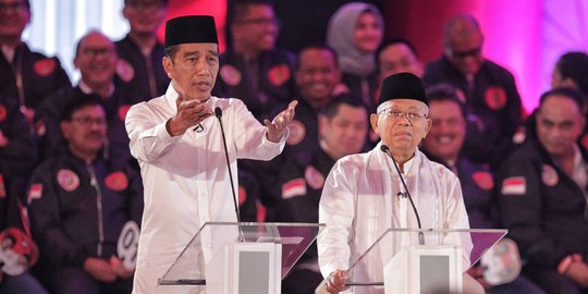Jawaban 'Saya Cukup' Ma'ruf Amin Picu Tawa Pendukung yang Nonton Bareng