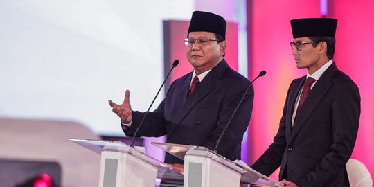 Gaya Prabowo-Sandi Saat Debat Capres