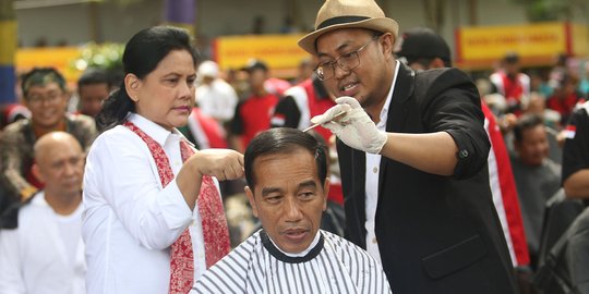 Jokowi Ikut Cukur Rambut Massal di Garut: Modelnya Mohawk