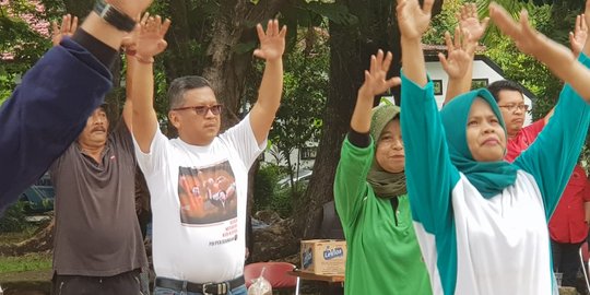 Senam Bersama Ibu-ibu, Hasto Kampanye Hidup Sehat