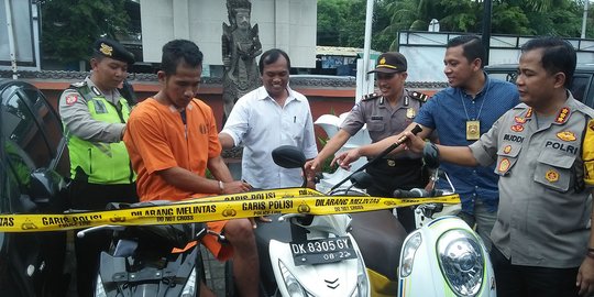 Curi Sepeda Motor di Denpasar, Residivis Ditembak Kakinya Karena Melarikan Diri