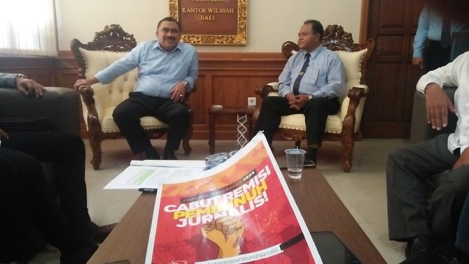 audiensi wartawan dengan kepala kanwil kemenkum ham bali