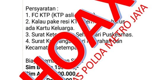 Pembuatan SIM Tanpa Tes pada 29 Februari Dipastikan Hoaks