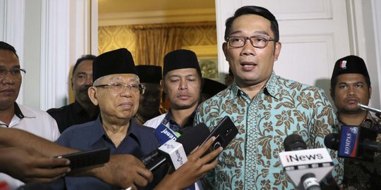 Ma'ruf Targetkan Menang 70 Persen di Jabar, Ridwan Kamil 'No Comment'