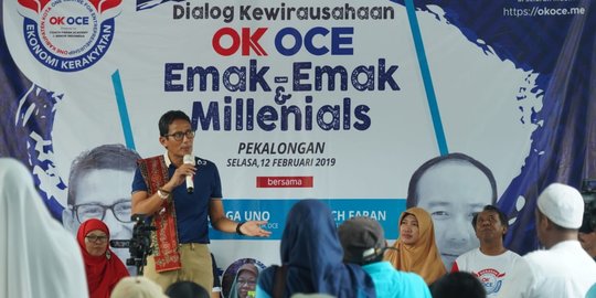 Kampanye di Pekalongan, Sandi Sebut OK OCE Ciptakan 65.550 UMKM di Jakarta