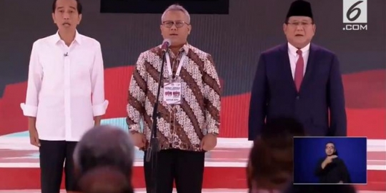 Armand Maulana Pimpin Nyanyi Indonesia Raya di Debat Pilpres 2019 Minggu Malam