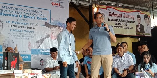Di Hadapan Milenial Karawang, Sandi Pamer OK OCE Sukses Tekan Pengangguran Jakarta