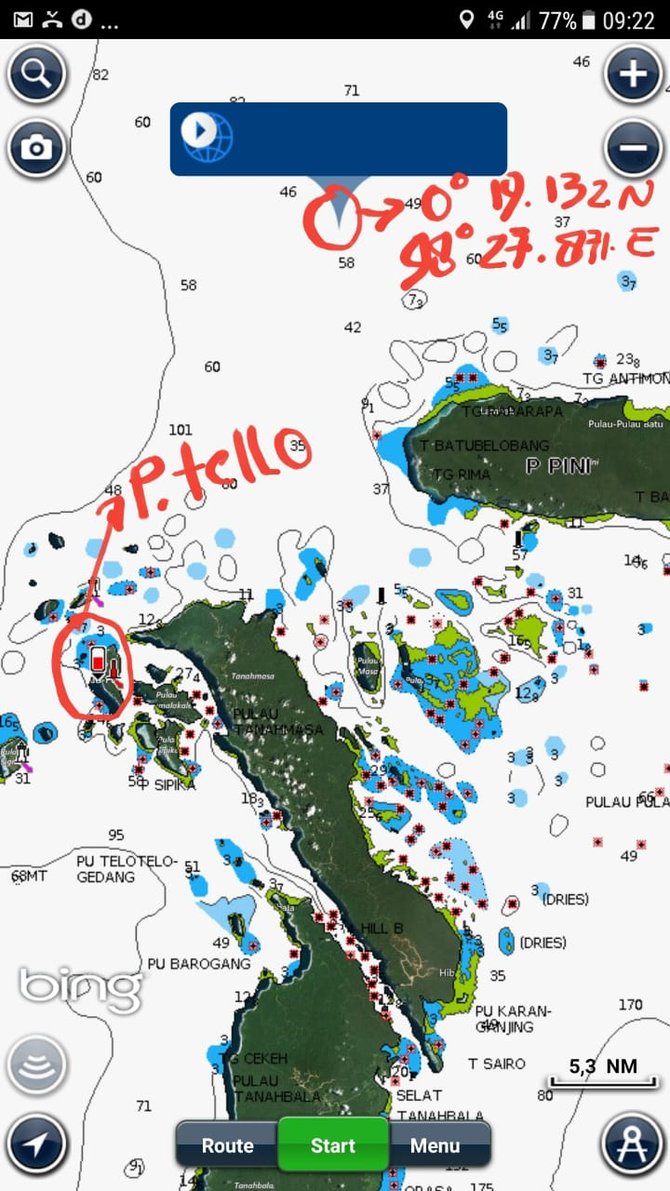 posisi km formosa di nias