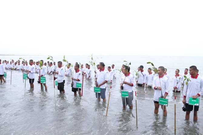 indonesia power lakukan aksi tanam mangrove bareng ibu iriana jokowi