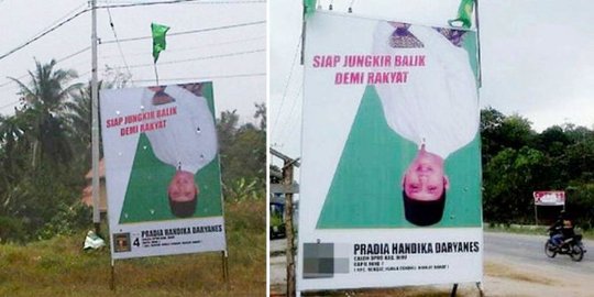 deretan caleg-caleg pasang foto terbalik, apa maksudnya?