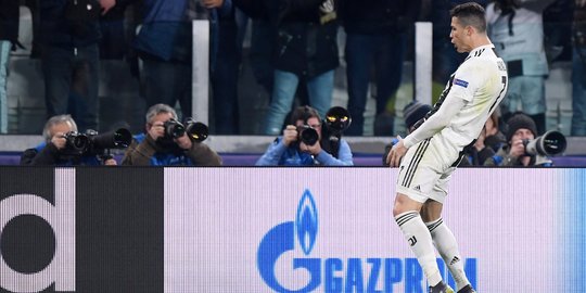 Gaya Cristiano Ronaldo Usai Cetak Hattrick ke Gawang Atletico Madrid