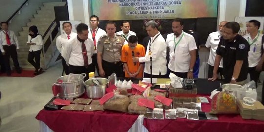 Tiga Pelajar di Bandung Produksi dan Jual Narkoba Tembakau Gorila