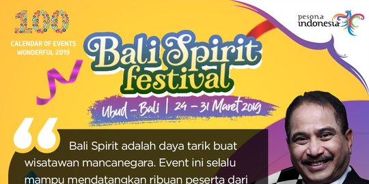 Masuk 5 Besar Dunia, Bali Spirit Berdampak Positif Secara Ekonomi