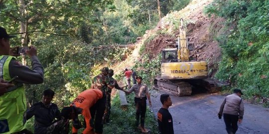 Jalur Penghubung Lumajang - Malang Ditutup Karena Longsor