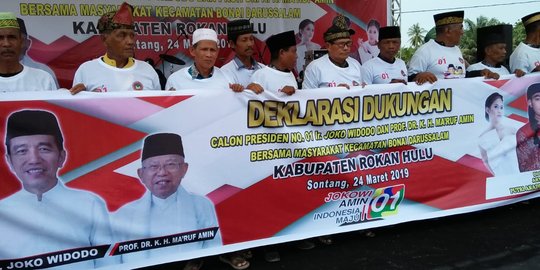 Warga Rokan Hulu Deklarasi Dukung Jokowi-Ma'ruf