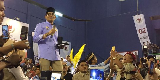 Kampanye di Cengkareng, Sandi Minta Pendukung Kompak dan Tak Mudah Terprovokasi