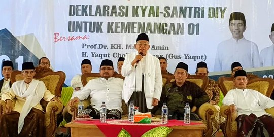 Ma'ruf Amin Ingin Menang Selisih 30 Persen dari Prabowo-Sandiaga