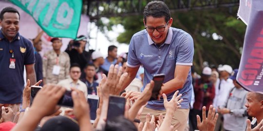 Kampanye di Sidrap, Sandiaga Janji Tak akan Impor Beras Saat Petani Panen