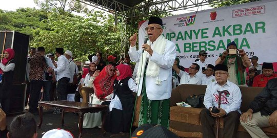 Ma'ruf Amin: Kalau Enggak Mau Pilih Jokowi, Ya Pilih Saya