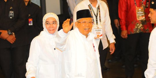 Ma'ruf Amin Didampingi Istri Saat Hadiri Debat Capres