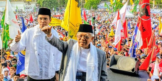 Pekikan 'Jokowi-Amin, Menang' Sambut Kehadiran Ma'ruf Amin di Lombok