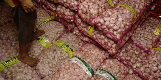 Pedagang Mengeluh Harga Bawang Putih Masih Mahal