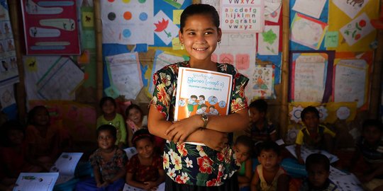 Antusias Anak-anak Rohingya Menuntut Ilmu di Tempat Pengungsian