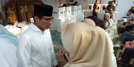 Usai Mencoblos, Sandiaga Uno Mengaku Plong