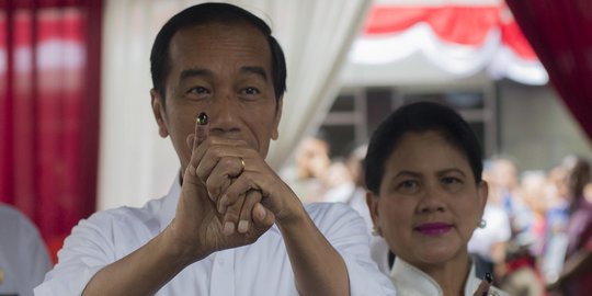 Nyoblos Pemilu 2019, Jokowi Bilang Plong dan Ma'ruf Amin Sebut Nikmat Sekali