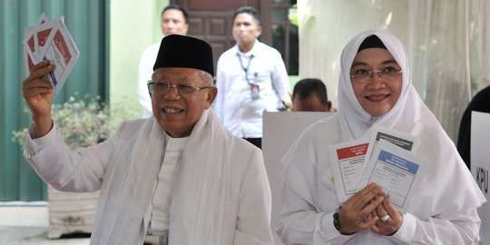 Pilpres 2019 di TPS Ma'ruf Amin: Jokowi Raup 132, Prabowo 129 Suara