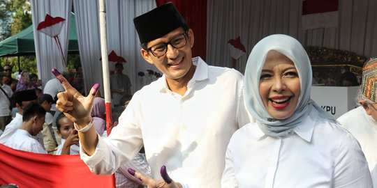 Pilpres 2019 di TPS Sandiaga Uno: Jokowi Raup 133, Prabowo 76 Suara