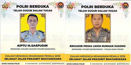 Dua Polisi Gugur Demi Menjaga Suara Rakyat Tersalurkan di Pemilu 2019