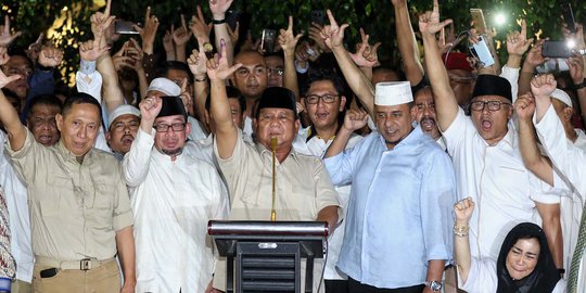 Prabowo Deklarasikan Kemenangan Pilpres 62 Persen