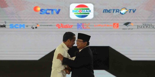 Quick Count Litbang Kompas Data Masuk 97%: Jokowi 54,52%, Prabowo 45,48%