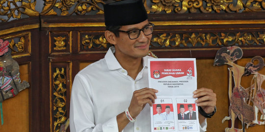 Kecapaian, Sandiaga Masih Istirahat Usai Hitung Cepat Pemilu 2019