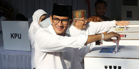 Tak Hadir di Orasi Prabowo, Tim Sebut Sandiaga Sakit Cegukan