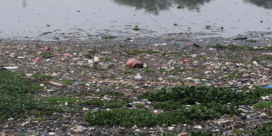 Situ Pangarengan Depok Dipenuhi Tumpukan Sampah dan Eceng Gondok