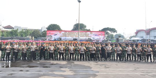 Ribuan Personel TNI-Polri Apel Gabungan Jelang Rekapitulasi Akhir KPU